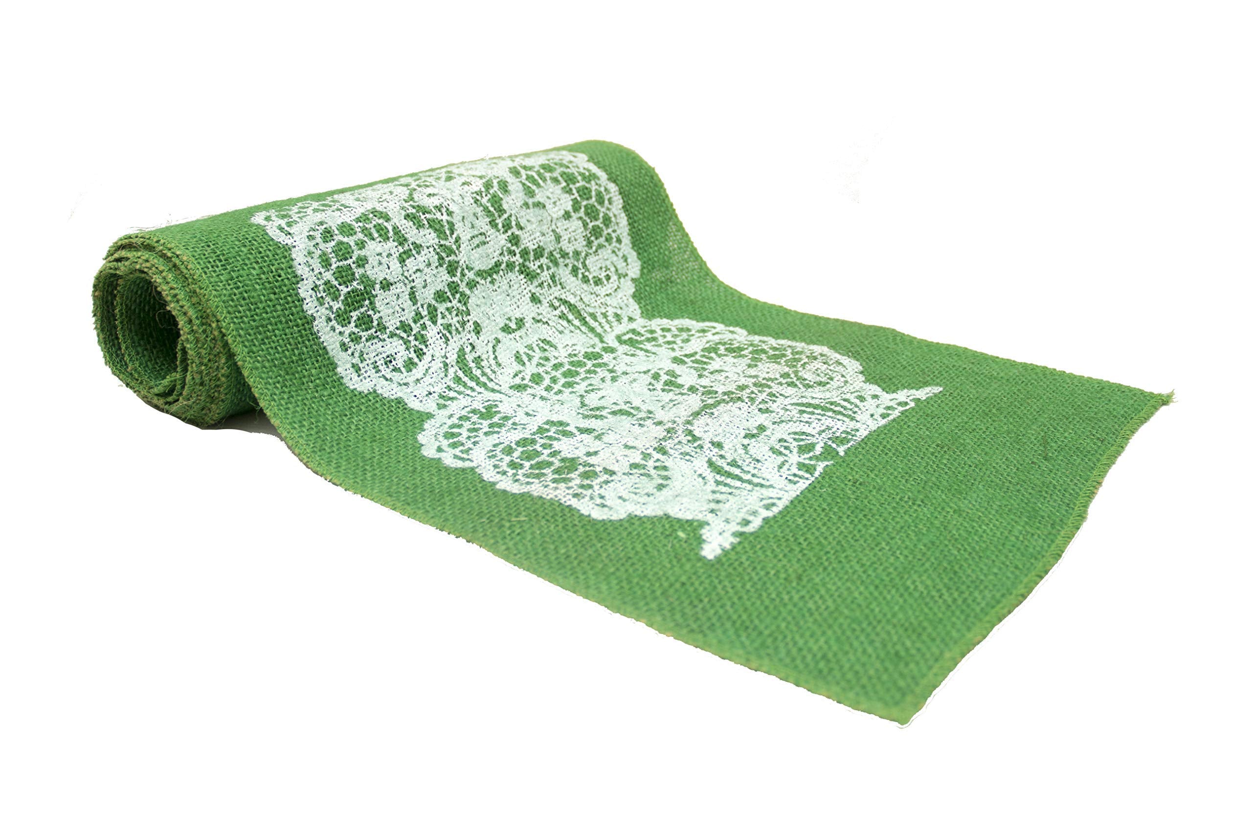 White Printed Burlap Table Runner | Burlap Runners Roll | Decorative Burlap | Jute Table Runners for sale
