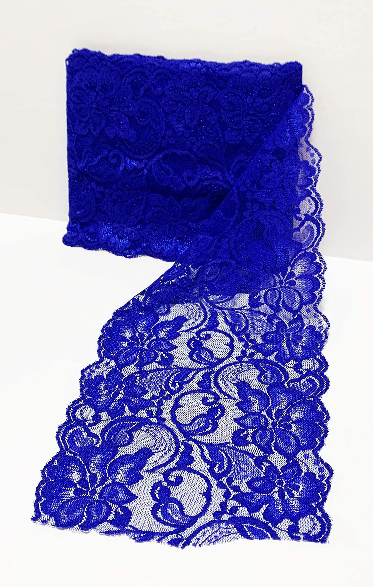 Floral Pattern Lace Ribbon Royal Blue