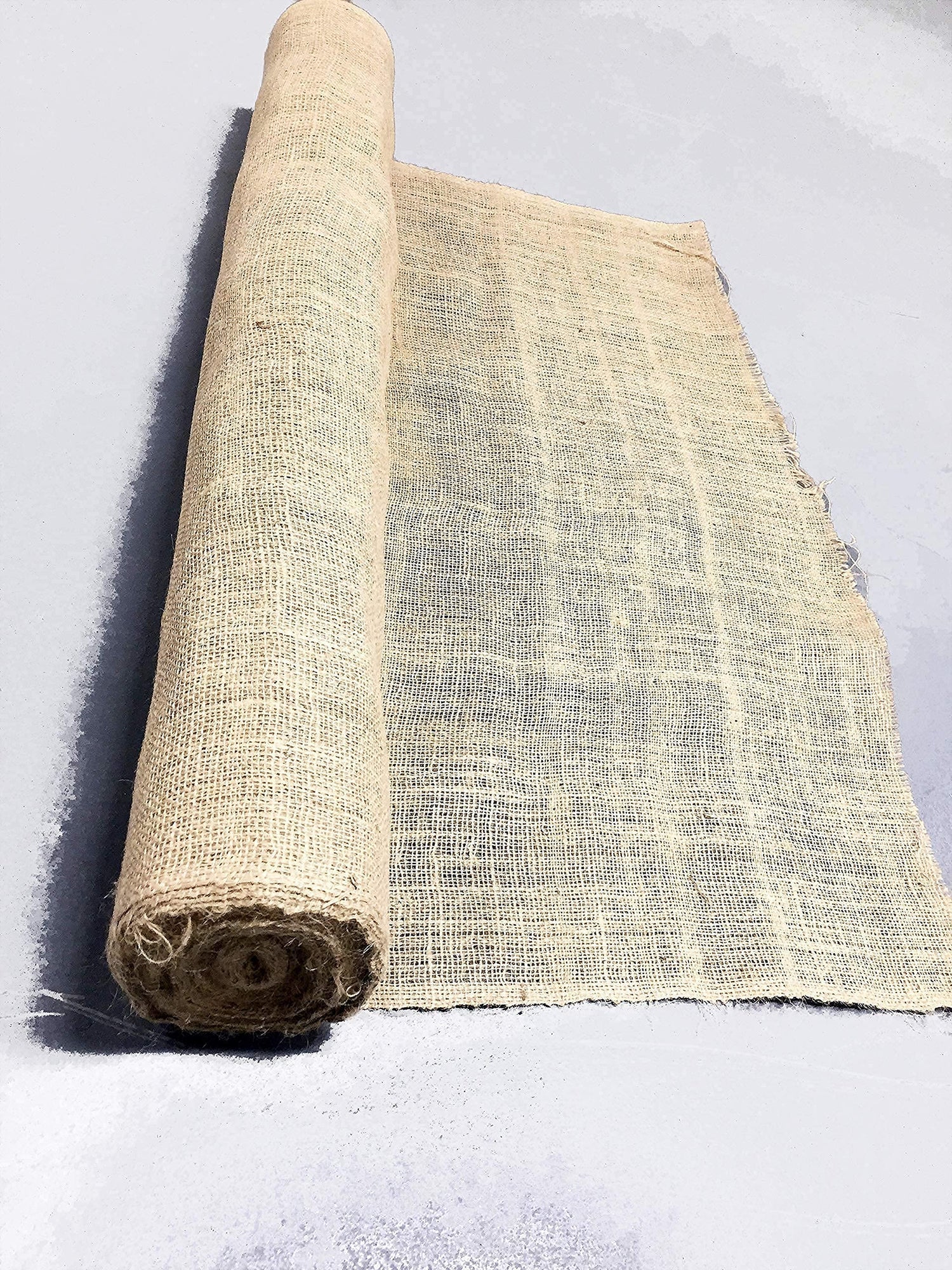 AAYU Natural Burlap Fabric Roll 36 Inch x 16 Yards Disposable Jute Burlap Planter Liner Weed Barrier Biodegradable Garden Fabric Heavy 7oz