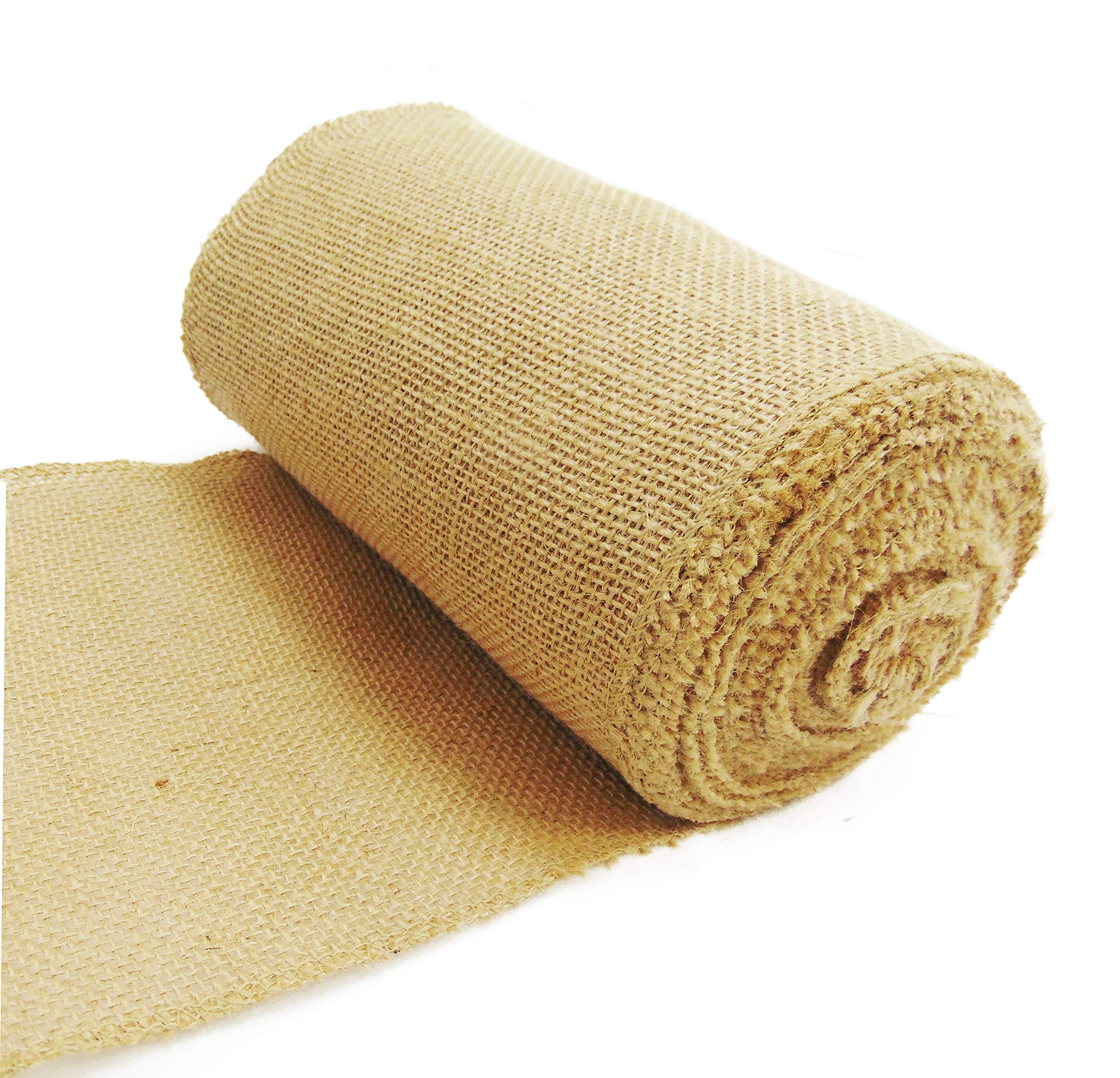 AAYU Natural Jute Wide Tight Weave Burlap Ribbon 6inch 30ft 10yards Eco Friendly, DIY Gift Wrapping, Weddings, Tie Backs Home Decor Crafts Christmas Decoration