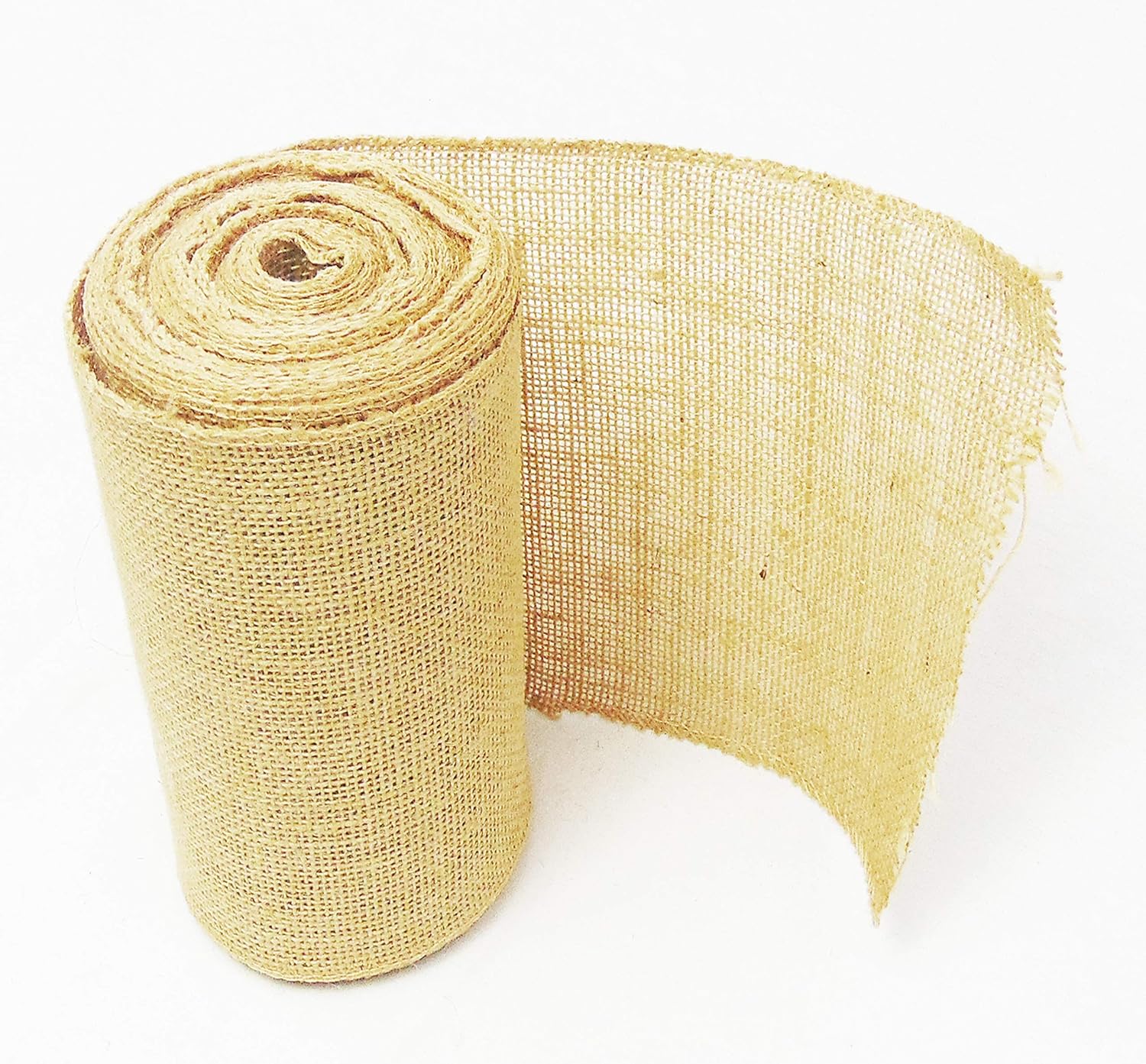 Burlap Jute Ribbon 5 inch x 30 feet Tight Weave and Finish Edges | Jute- Burlap Roll of 10 Yards Eco-Friendly, Natural Ribbon Rolls (Natural, 5 Inch 10 Yards)