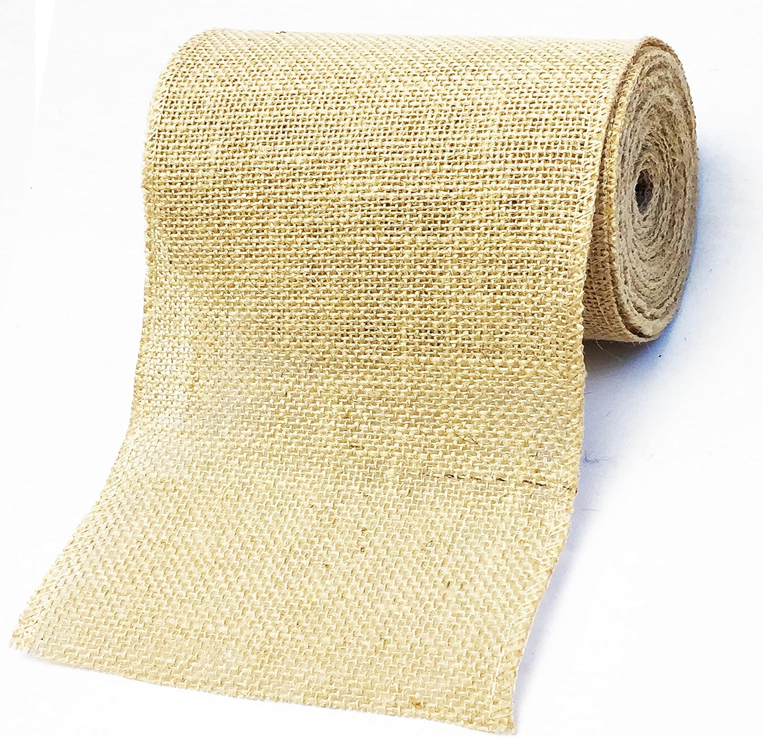 Burlap Jute Ribbon 5 inch x 30 feet Tight Weave and Finish Edges | Jute- Burlap Roll of 10 Yards Eco-Friendly, Natural Ribbon Rolls (Natural, 5 Inch 10 Yards)