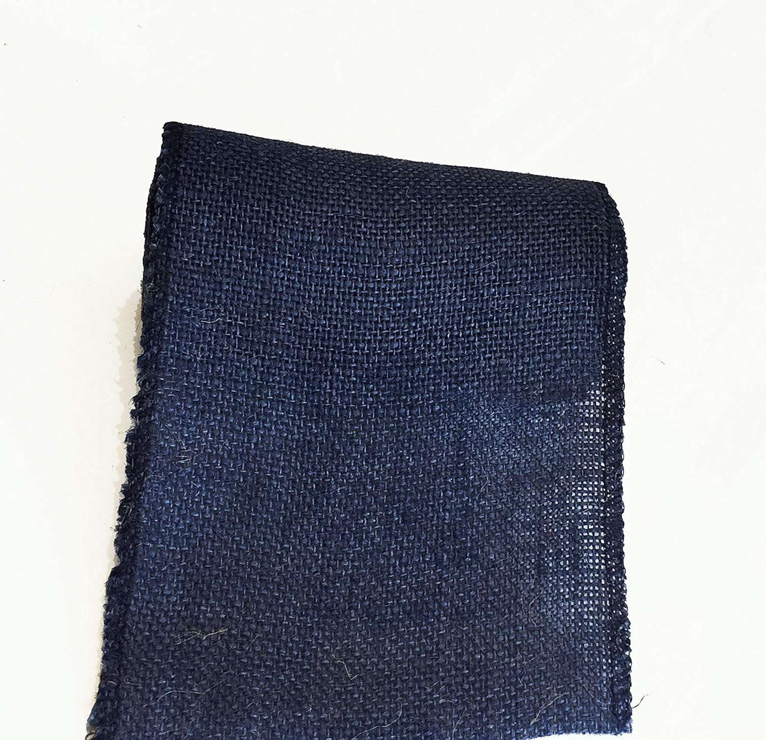 5" Navy Burlap Ribbon - Wired Edges