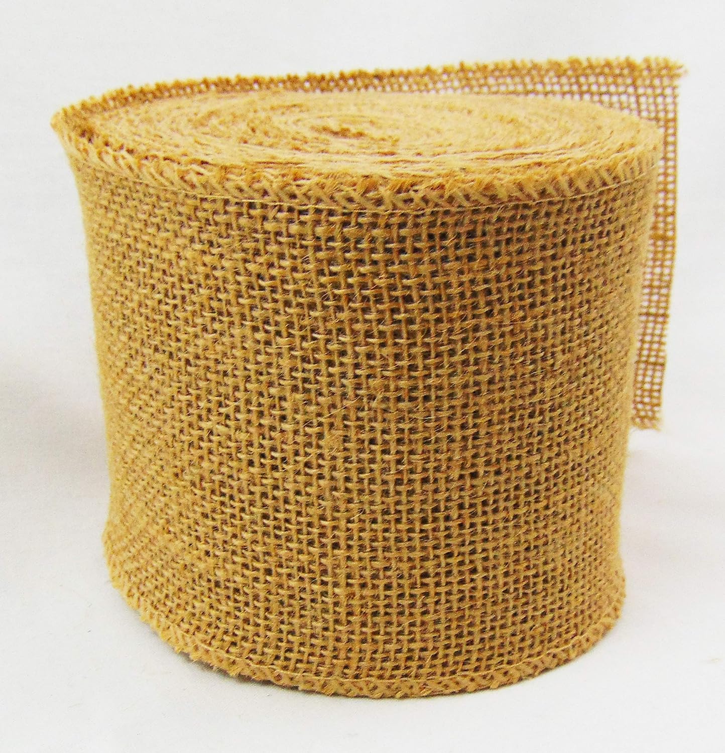 Burlap Jute Ribbon 5 inch x 30 feet Tight Weave and Finish Edges | Jute- Burlap Roll of 10 Yards Eco-Friendly, Natural Ribbon Rolls (Natural, 5 Inch 10 Yards)