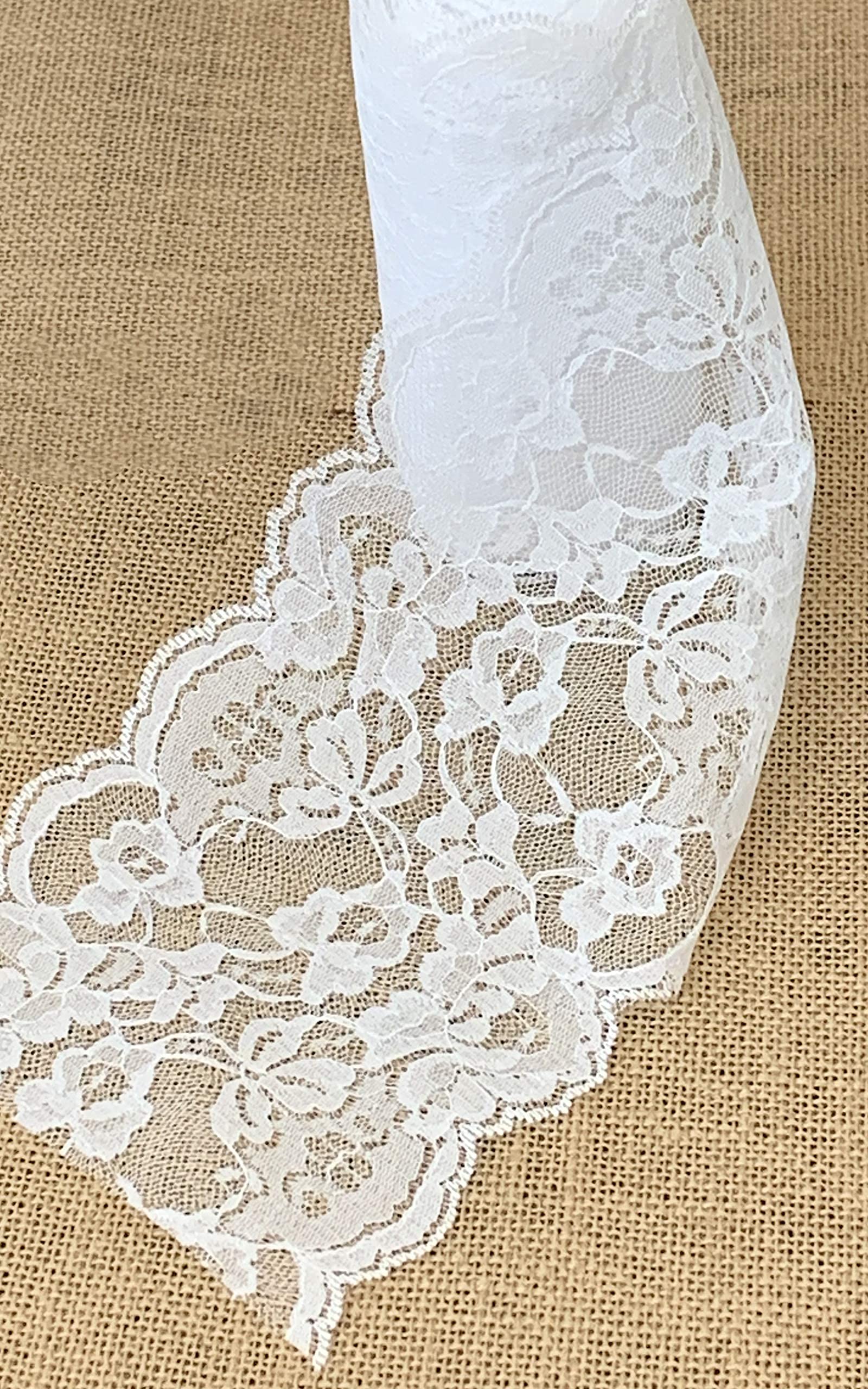 Delicate White Floral Ribbon for Wedding/Bridal Decoration