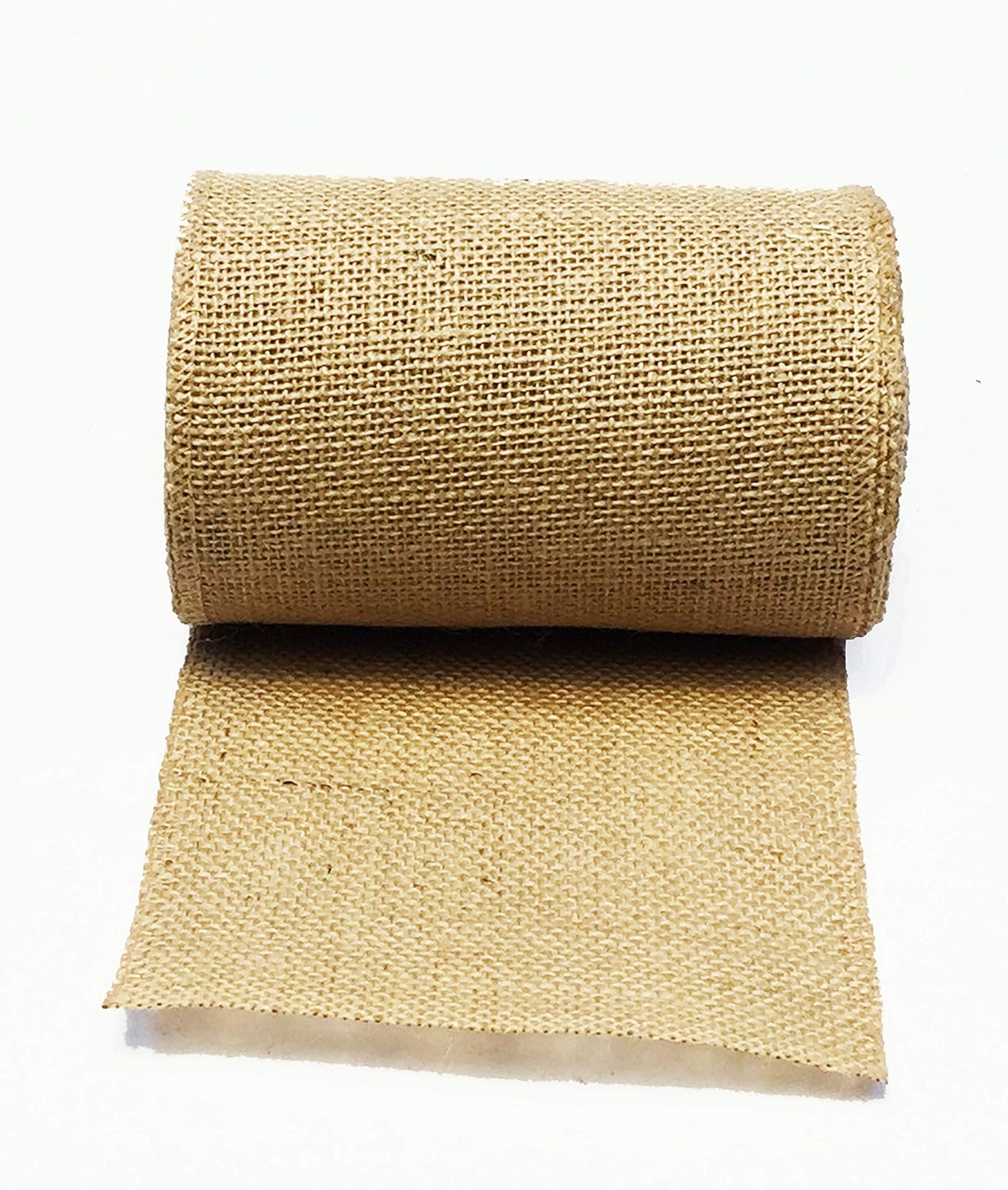 Burlap Jute Ribbon 5 inch x 30 feet Tight Weave and Finish Edges | Jute- Burlap Roll of 10 Yards Eco-Friendly, Natural Ribbon Rolls (Natural, 5 Inch 10 Yards)