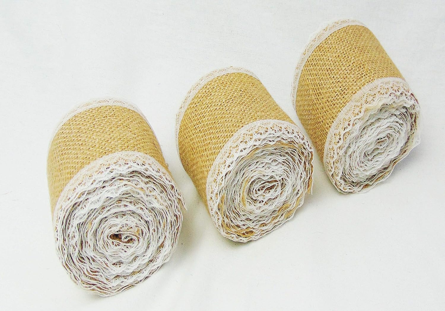 Natural Jute Burlap Lace Ribbon Edge Trim,