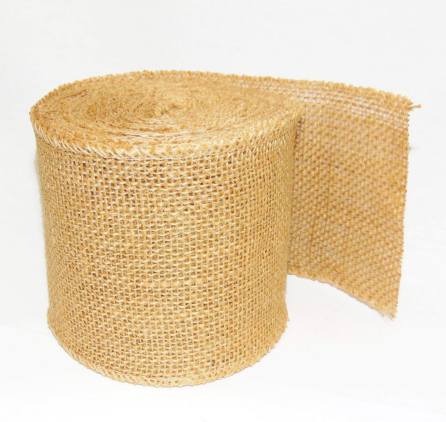 Burlap Jute Ribbon 5 inch x 30 feet Tight Weave and Finish Edges | Jute- Burlap Roll of 10 Yards Eco-Friendly, Natural Ribbon Rolls (Natural, 5 Inch 10 Yards)