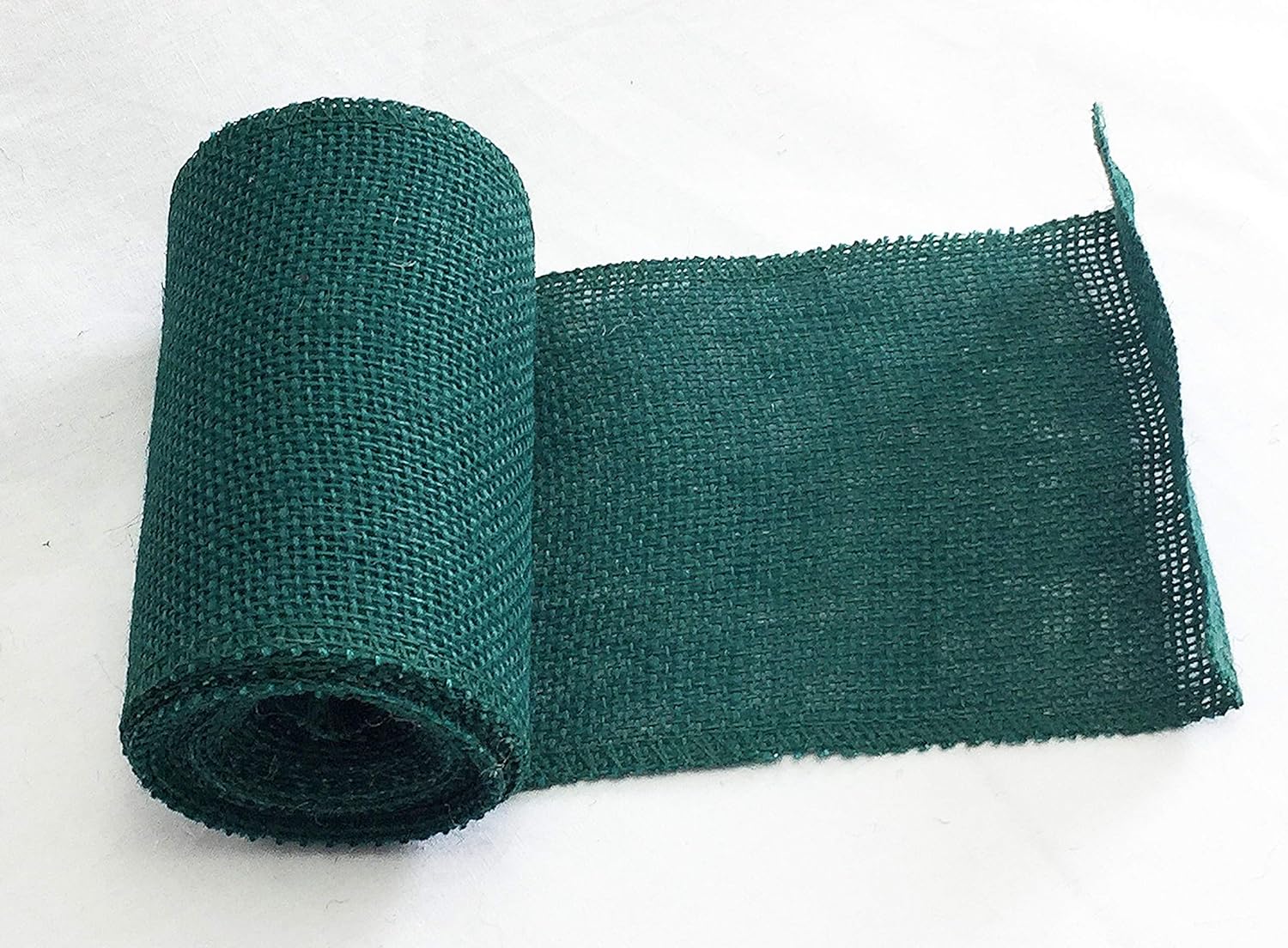 Green Burlap Ribbon - Finished Edge