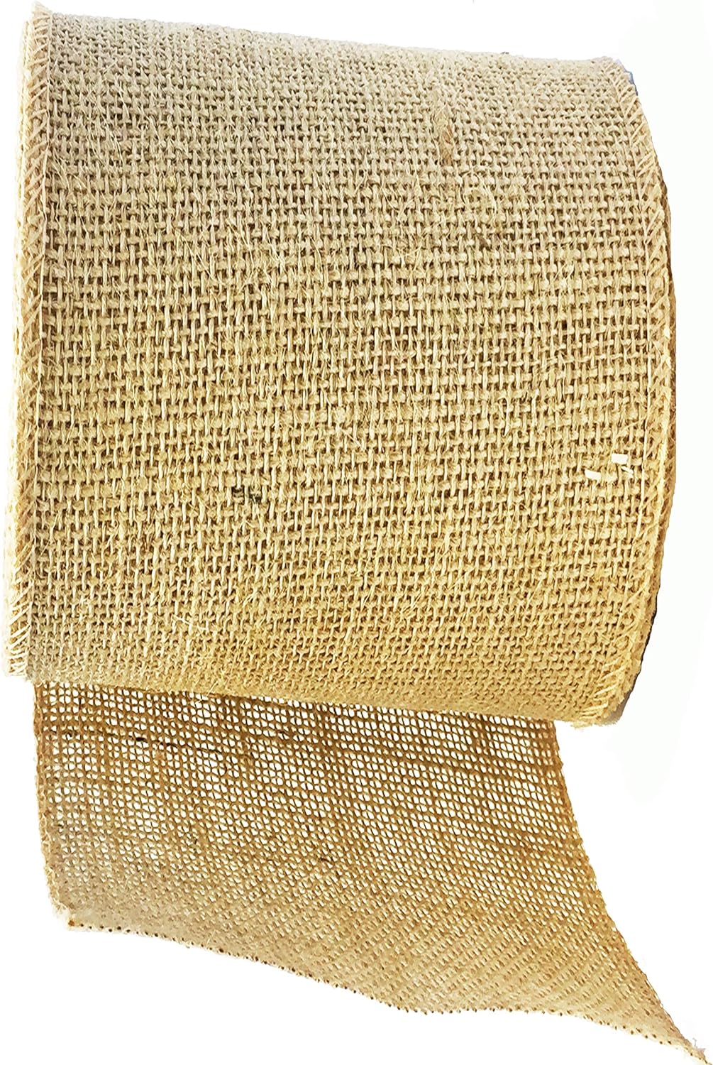 Burlap Jute Ribbon 5 inch x 30 feet Tight Weave and Finish Edges | Jute- Burlap Roll of 10 Yards Eco-Friendly, Natural Ribbon Rolls (Natural, 5 Inch 10 Yards)