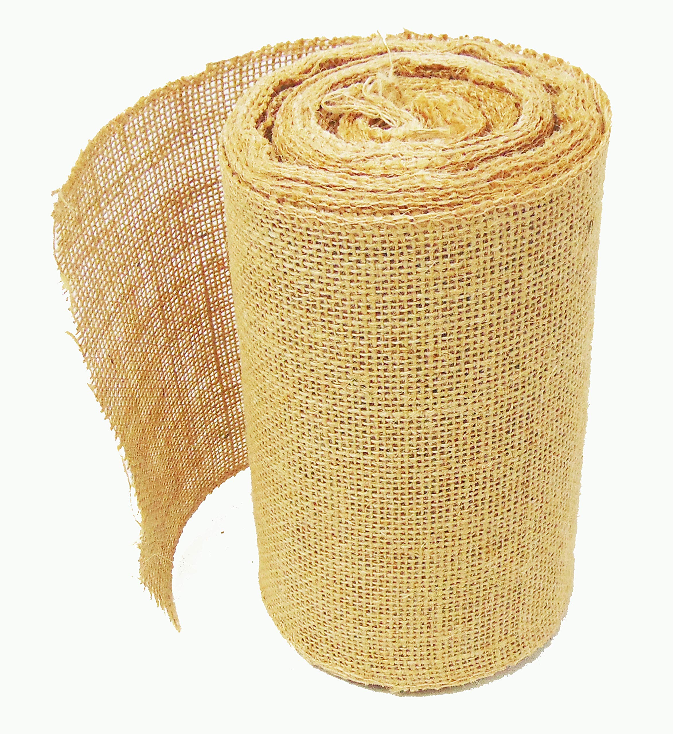 AAYU Natural Jute Wide Tight Weave Burlap Ribbon 6inch 30ft 10yards Eco Friendly, DIY Gift Wrapping, Weddings, Tie Backs Home Decor Crafts Christmas Decoration