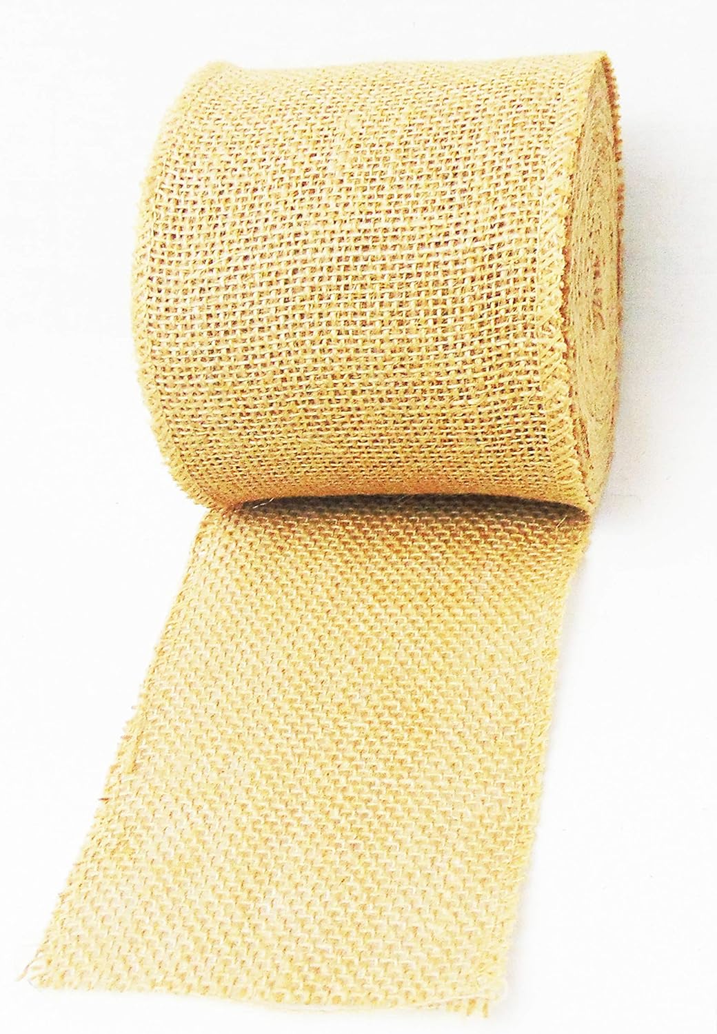 Burlap Jute Ribbon 5 inch x 30 feet Tight Weave and Finish Edges | Jute- Burlap Roll of 10 Yards Eco-Friendly, Natural Ribbon Rolls (Natural, 5 Inch 10 Yards)