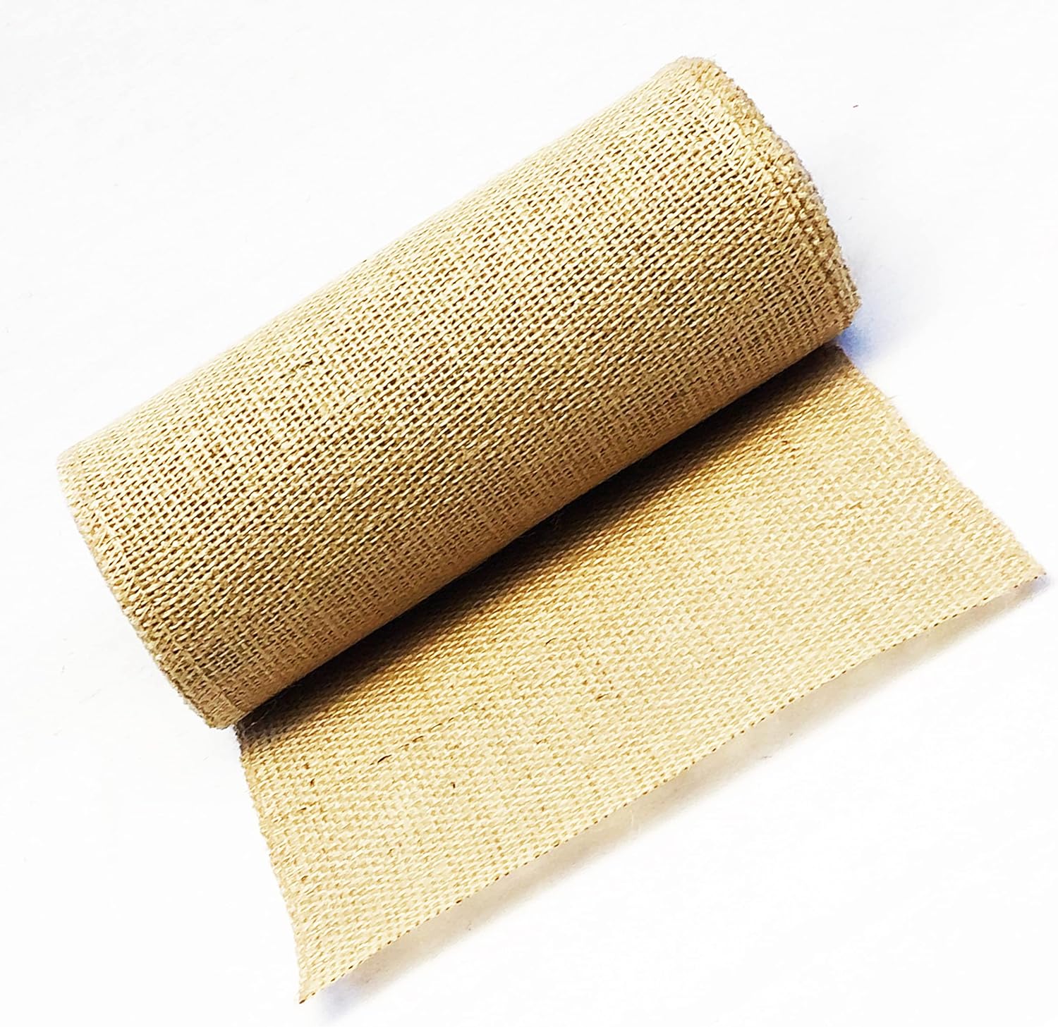 Burlap Jute Ribbon 5 inch x 30 feet Tight Weave and Finish Edges | Jute- Burlap Roll of 10 Yards Eco-Friendly, Natural Ribbon Rolls (Natural, 5 Inch 10 Yards)