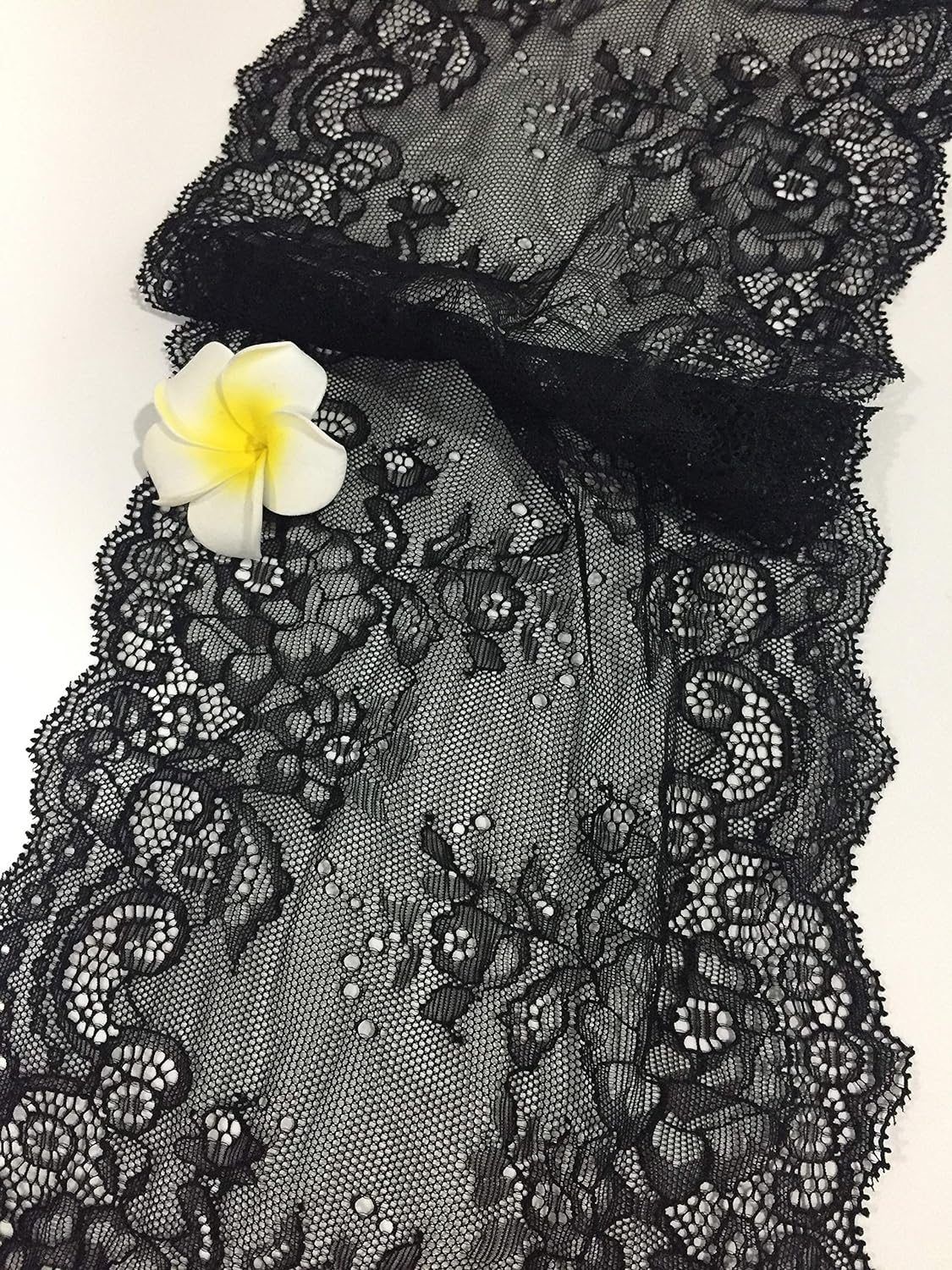 Elastic Trim Fabric with Floral Pattern for Bridal