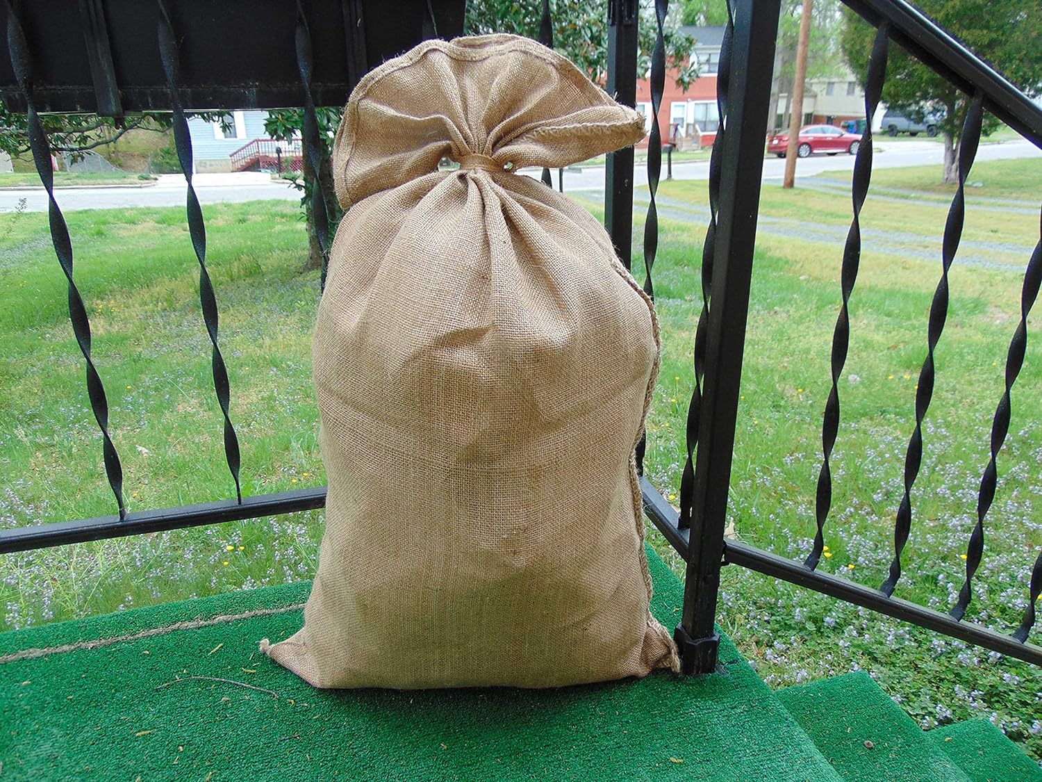 Burlap Bags -4 Pack - 24x40 Inch Jute Burlap Drawstring Sacks
