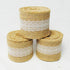 Natural Jute Burlap Ribbon Roll with White Lace Trims