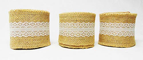 Natural Jute Burlap Lace Ribbon Edge Trim