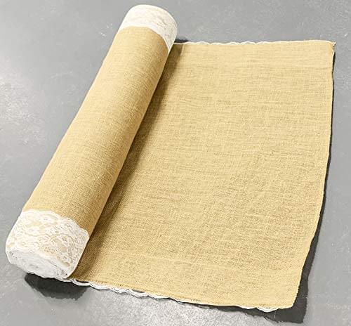Natural Burlap Table Runner, Rustic