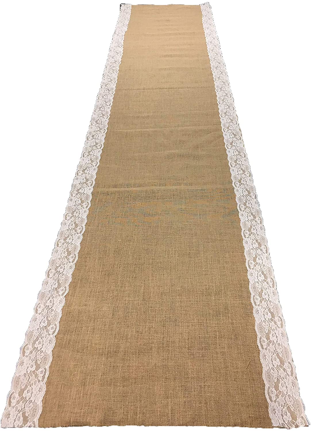 Wedding Aisle Runner with Wide Ivory lace