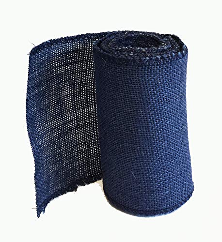 Navy Burlap Roll - Finished Edges