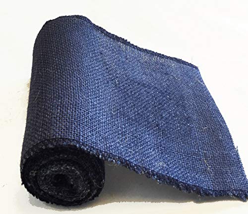 Premium Navy Burlap Ribbon roll 5 Inch x 5-Yards