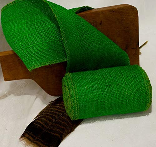 Premium Green Burlap Ribbon roll 5 Inch x 5-Yards