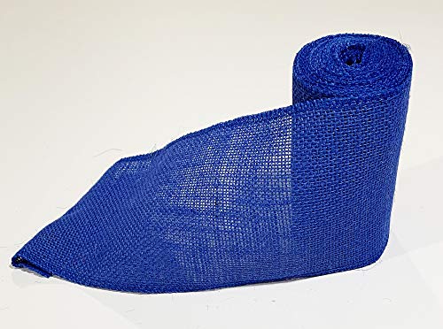 Navy Burlap Ribbon - Wired Edges