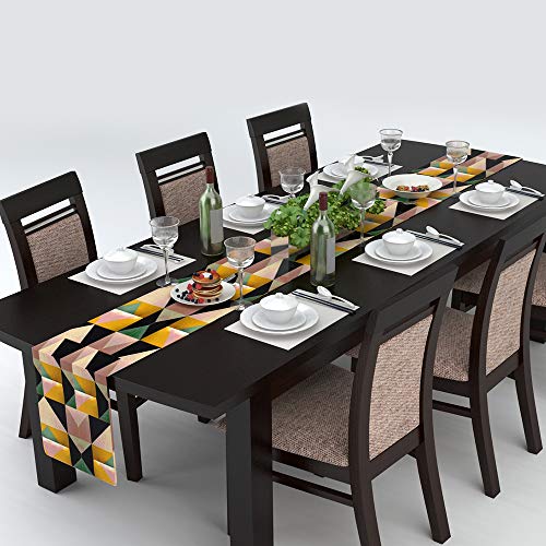 Printed Table Runner 16" W 72" L Yellow and Black