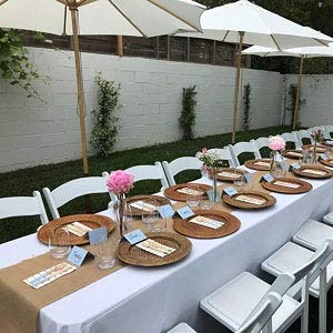 wedding table runner burlap and lace