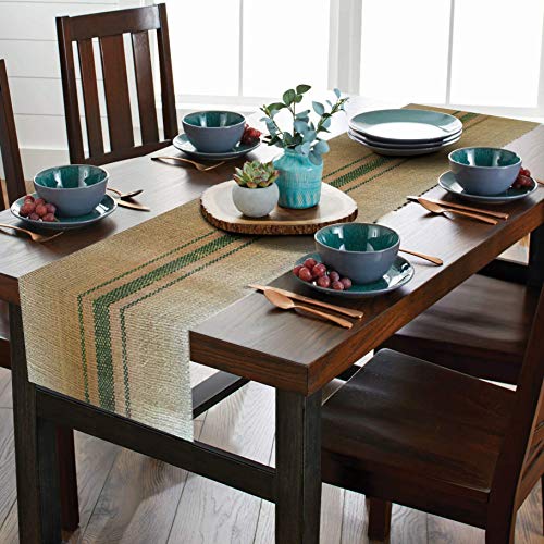 AAYU Burlap Jute Table Runner Modern Black Stripped Runners for Dinning Kitchen Table Ideal for Daily Use Eco Friendly 6ft Long Table Runner Jutemill 