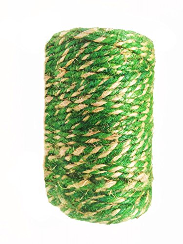 AAYU Jute Twine Green 3 ply 200 feet | Green and Natural Twisted Yarn | Garden Jute Rope for Planters | Perfect Match for Vines Jutemill