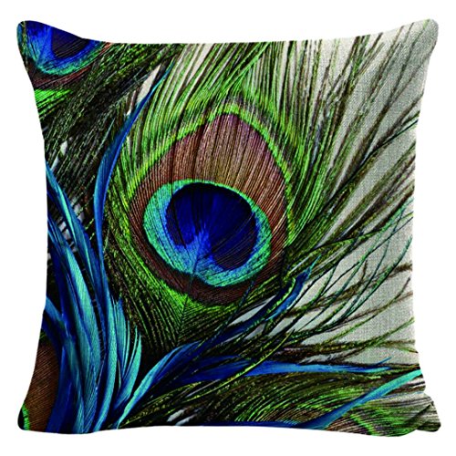 AAYU Peacock Design Throw Pillow Covers 4 18Inch Square 4Pieces Set Digital Printed Prime Quality Pillow Cases Both Sides Printed Jutemill