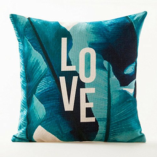 AAYU Pillow Covers | 18 X 18 Inch | 45 X 45 cm | 4 Piece Set | Decorative Pillow Cushion Covers for Sofa and Bedroom | Feathers Pattern Printed on Both Sides Jutemill