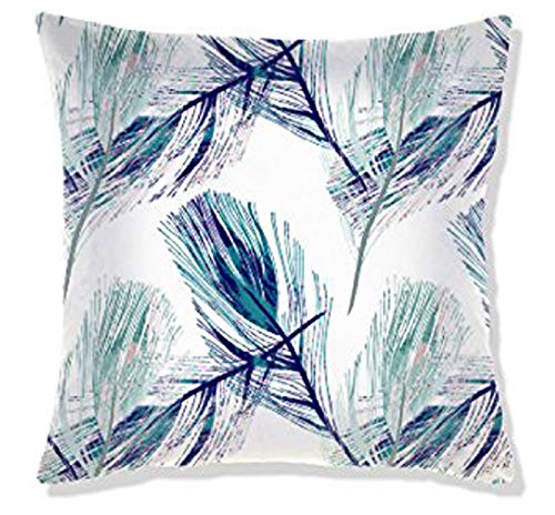 AAYU Pillow Covers | 18 X 18 Inch | 45 X 45 cm | 4 Piece Set | Decorative Pillow Cushion Covers for Sofa and Bedroom | Feathers Pattern Printed on Both Sides Jutemill