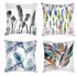 AAYU Pillow Covers | 18 X 18 Inch | 45 X 45 cm | 4 Piece Set | Decorative Pillow Cushion Covers for Sofa and Bedroom | Feathers Pattern Printed on Both Sides Jutemill