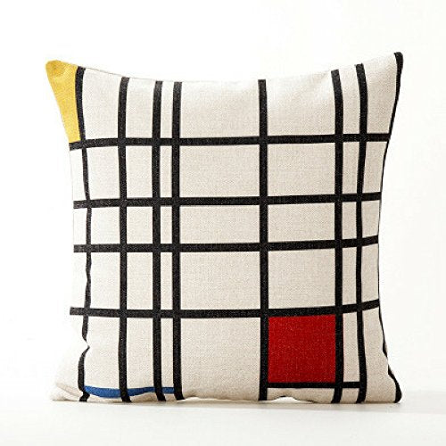 AAYU Pillow Covers | 18 X 18 Inch | 45 X 45 cm | 4 Piece Set | Decorative Pillow Cushion Covers for Sofa and Bedroom | Feathers Pattern Printed on Both Sides Jutemill