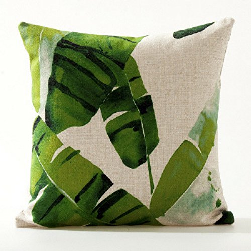 AAYU Pillow Covers | 18 X 18 Inch | 45 X 45 cm | 4 Piece Set | Decorative Pillow Cushion Covers for Sofa and Bedroom | Feathers Pattern Printed on Both Sides Jutemill