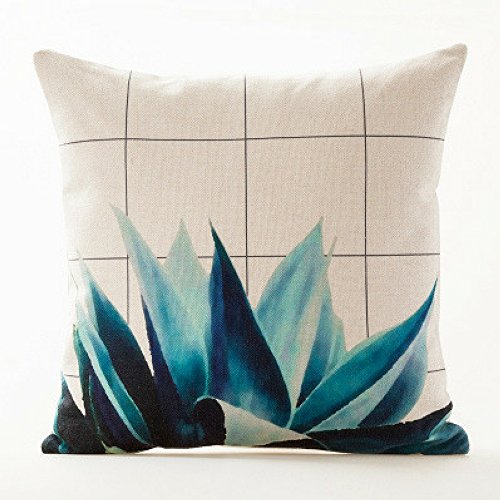 AAYU Pillow Covers | 18 X 18 Inch | 45 X 45 cm | 4 Piece Set | Decorative Pillow Cushion Covers for Sofa and Bedroom | Feathers Pattern Printed on Both Sides Jutemill