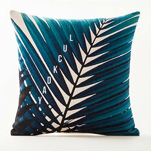 AAYU Pillow Covers | 18 X 18 Inch | 45 X 45 cm | 4 Piece Set | Decorative Pillow Cushion Covers for Sofa and Bedroom | Feathers Pattern Printed on Both Sides Jutemill