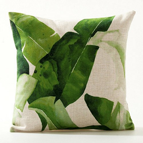 AAYU Pillow Covers | 18 X 18 Inch | 45 X 45 cm | 4 Piece Set | Decorative Pillow Cushion Covers for Sofa and Bedroom | Feathers Pattern Printed on Both Sides Jutemill