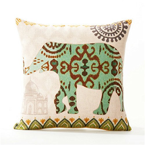 AAYU Pillow Covers | 18 X 18 Inch | 45 X 45 cm | 4 Piece Set | Decorative Pillow Cushion Covers for Sofa and Bedroom | Feathers Pattern Printed on Both Sides Jutemill