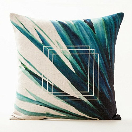 AAYU Pillow Covers | 18 X 18 Inch | 45 X 45 cm | 4 Piece Set | Decorative Pillow Cushion Covers for Sofa and Bedroom | Feathers Pattern Printed on Both Sides Jutemill