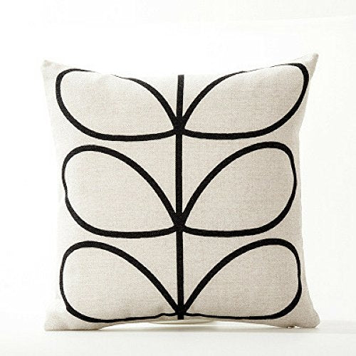 AAYU Pillow Covers | 18 X 18 Inch | 45 X 45 cm | 4 Piece Set | Decorative Pillow Cushion Covers for Sofa and Bedroom | Feathers Pattern Printed on Both Sides Jutemill