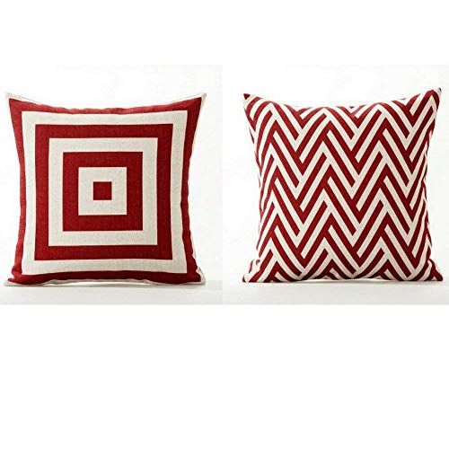 AAYU Pillow Covers 2 | 18 X 18 Inch | 45 X 45 cm | 2 Piece Set | Feather Patter on Both Sides Jutemill