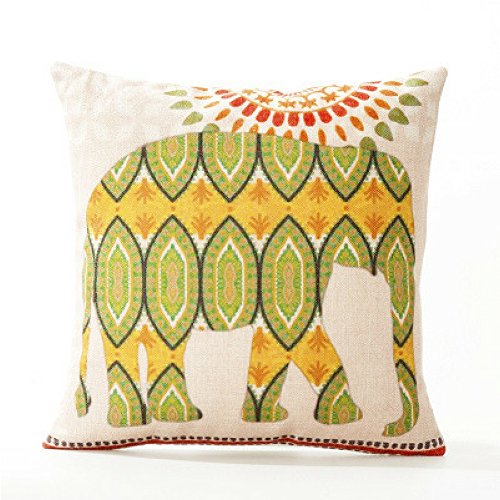 AAYU Pillow Covers 2 | 18 X 18 Inch | 45 X 45 cm | 2 Piece Set | Feather Patter on Both Sides Jutemill