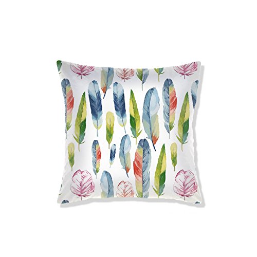 AAYU Pillow Covers 2 | 18 X 18 Inch | 45 X 45 cm | 2 Piece Set | Feather Patter on Both Sides Jutemill