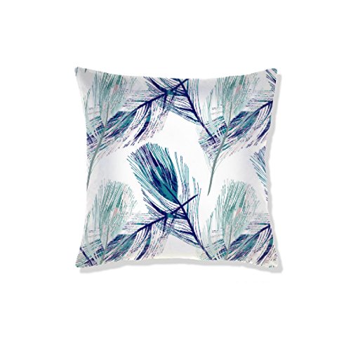 AAYU Pillow Covers 2 | 18 X 18 Inch | 45 X 45 cm | 2 Piece Set | Feather Patter on Both Sides Jutemill