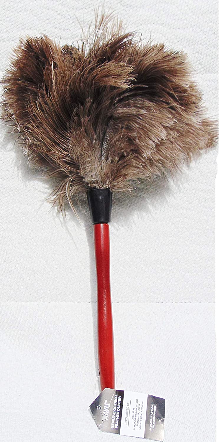 AAYU Premium 14.5" Feather Duster for Home | Natural Duster for Cleaning and Feather Moping | Eco Friendly | Genuine Ostrich Feather Duster with Wooden Handle | Easy to Clean Dust and Reuse (36 cm) Jutemill