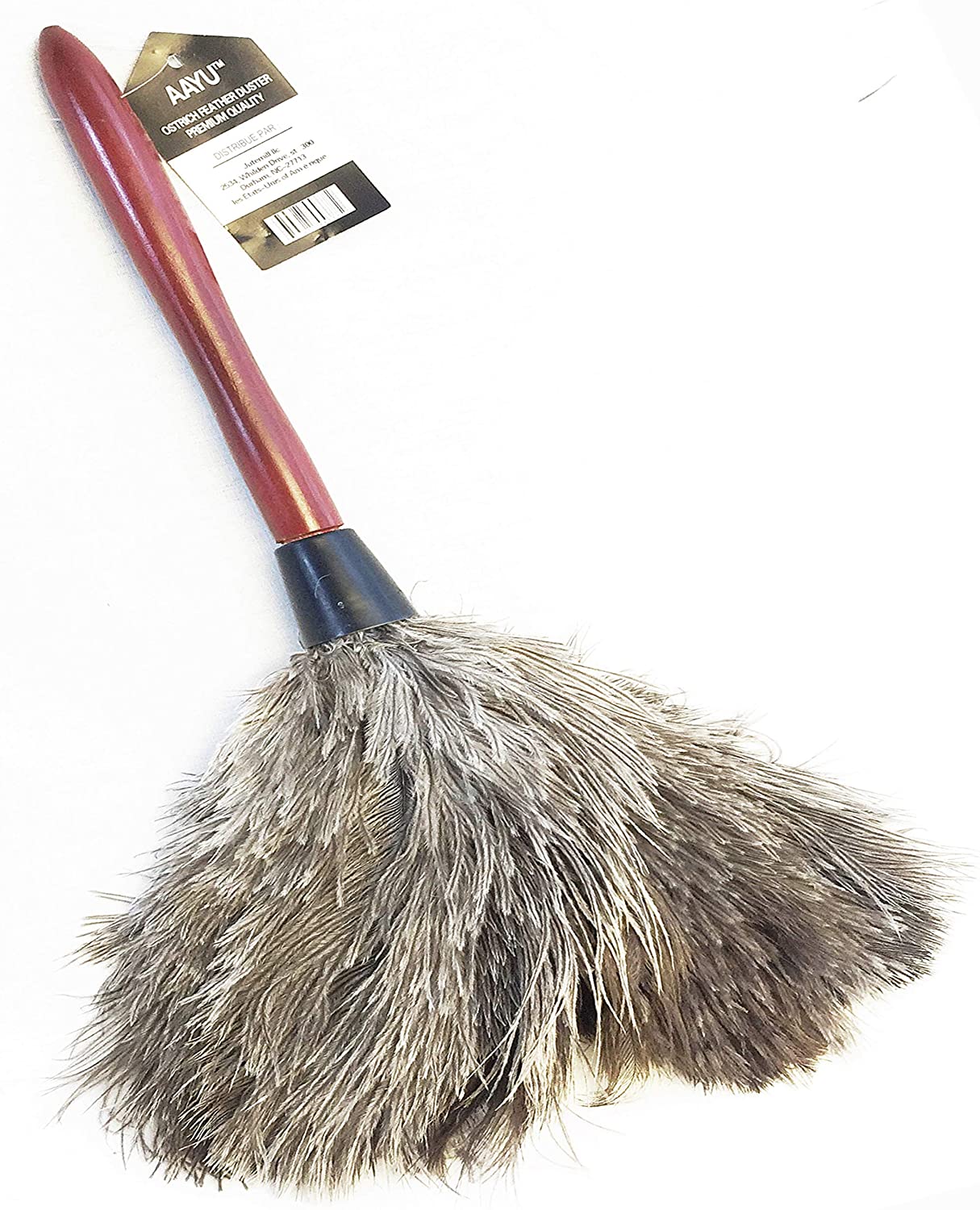 AAYU Premium 14.5" Feather Duster for Home | Natural Duster for Cleaning and Feather Moping | Eco Friendly | Genuine Ostrich Feather Duster with Wooden Handle | Easy to Clean Dust and Reuse (36 cm) Jutemill