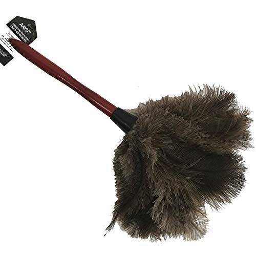 AAYU Premium 14.5" Feather Duster for Home | Natural Duster for Cleaning and Feather Moping | Eco Friendly | Genuine Ostrich Feather Duster with Wooden Handle | Easy to Clean Dust and Reuse (36 cm) Jutemill